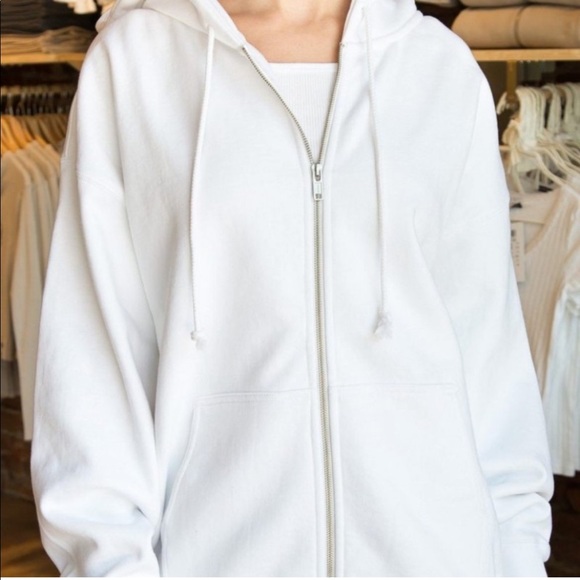 Brandy Melville Jackets & Blazers - Brandy Melville white hoodie